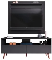 Painel para TV 50 Pol Senna e Rack Bancada 136cm Versa M24 Preto - Mpo