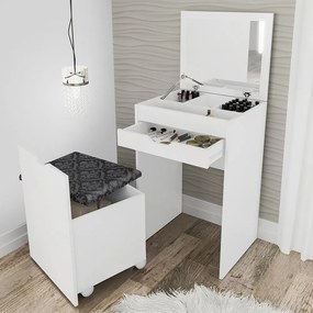 Penteadeira para Quarto Decorativa PE2007 MPD Branco/preto G69 - Gran Belo