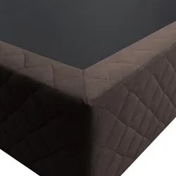 Base Box para Cama Casal 138x188cm Liz S05 Suede Bordado Marrom - Mpoz