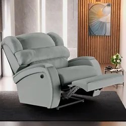 Poltrona do Papai Reclinável Kalie Power Elétrica Massagem FH9 PU Cinz