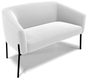 Sofá 2 Lugares Namoradeira Pé de Ferro Preto Stella Bouclê D03 - D'Rossi - Off White
