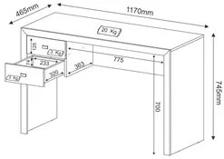 Mesa para Escritório 02 Gavetas ME4123 Rústico - Tecno Mobili