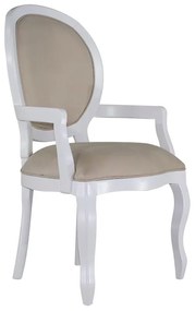 Cadeira de Jantar Medalhão Lisa com Braço - Wood Prime 14815 Liso