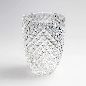 Vaso Murano Cristal Lapidado - Parisi  Cristal Transparente