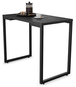 Mesa de Cozinha Industrial Porto Preto 90 cm com 02 Cadeiras Eiffel Preto - D'Rossi