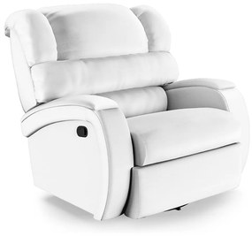 Poltrona do Papai Reclinável Napoli Glider Giratória Massagem PU Branco FH1 - D'Rossi