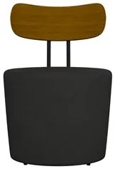 Kit 2 Poltronas Decorativas Redondas 53cm Le Moon M22 PU Preto - Mpoze