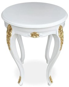 Mesa de Canto Napoleão Entalhada Madeira Maciça Design de Luxo