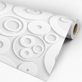 Papel de parede adesivo geométrico círculos brancos