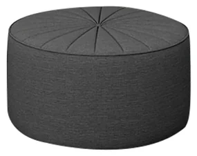 Puff Decorativo Sala De Estar Round Linho Chumbo G45 - Gran Belo
