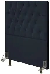 Cabeceira Cama Box Solteiro 90cm Diamante Sintético J02 Preto - Mpozen