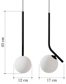 Kit 03 Pendente Angular Globo Ø12Cm C/ Rosca Alumínio 1Xg9 - Qimporta... (PRETO, FOSCO)