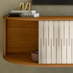 Painel para TV 65 Pol com Bancada Suspensa 154cm Montêz Z10 Naturale/O