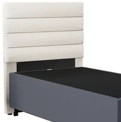 Cabeceira com Base para Cama Box Solteiro 88x188cm Hit ID5 Linho Cru/S