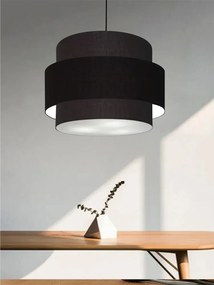 Lustre Sala de Jantar Com Desvio Vivare Md-4399 Cúpula em Tecido 50cm