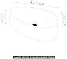 Cuba Pia Para Banheiro Gota 43cm Maitê C08 Bege - Mpozenato