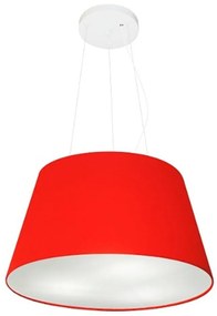 Lustre Pendente Cone Vivare Md-4001 Cúpula em Tecido 21/40x30cm - Bivolt - Vermelho - 110V/220V