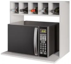 Suporte Micro-Ondas Forno Armário Aéreo com Adega 60cm Lótus Z34 Branc