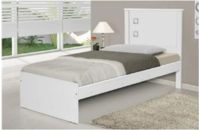 Cama  Barcelona Solteiro Branco Com Lilás - Tebarrot Móveis