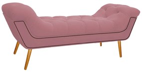 Kit Cabeceira e Calçadeira Veneza 160 cm Queen Size Suede Rosa Bebê - ADJ Decor