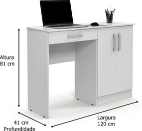 Mesa para Computador Space Branco - Patrimar Móveis