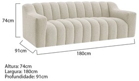 Sofá 2 Lugares Luxo Recepção Escritorio Sala Elegance 180cm Bouclé