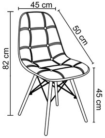 Kit 6 Cadeiras Decorativas Sala e Escritório Cadenna PU Sintético Preta G56 - Gran Belo