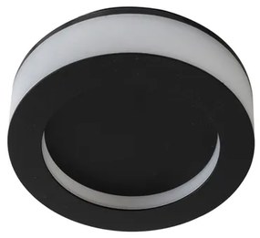 Plafon Led Sobrepor Redondo 6w Preto Luz Amarela Polar