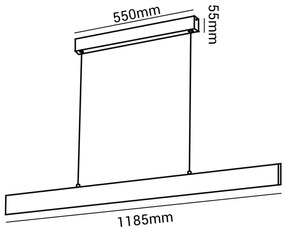 Pendente Matrix 30W Led 3000K Ip20 Preto Bivolt 118,5X150Cm | Opus Dn... (Preto)