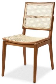 Cadeira Liz Tela Sextavada Natural com Estrutura cor Castanho Claro - 74236 Sun House