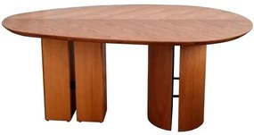 Mesa Jantar Sampa Orgânica Tampo e Base em Madeira Castanho 218cm - 76547 Sun House