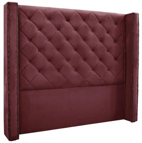 Cabeceira Cama Box Queen 160cm e Recamier Vicenza Veludo Vinho S04 - D'Rossi