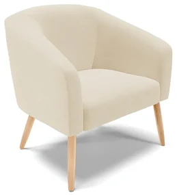 Poltrona Decorativa Pé Palito Natural Stella Linho Bege D03 - D'Rossi