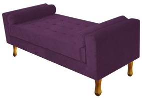 Recamier Baú Félix Queen Size 160cm Suede Roxo - ADJ Decor