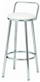 Banqueta Compass Assento Courino Branco Cromada 82 cm (ALT) - 55779 Sun House