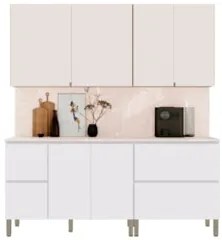 Armário de Cozinha CP02 Com Tampo 120cm Minsk Z06 Branco/Soft - Mpozen