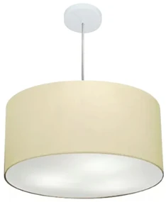 Lustre Pendente Cilíndrico Md-4213 Cúpula em Tecido 50x30cm Algodão Crú - Bivolt
