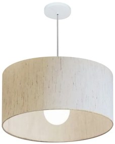 Lustre Pendente Cilíndrico Vivare Md-4207 Cúpula em Tecido 55x25cm - Bivolt