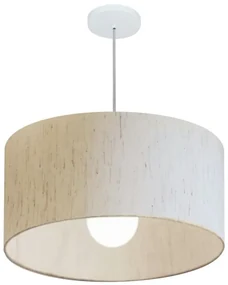 Lustre Pendente Cilíndrico Vivare Md-4207 Cúpula em Tecido 55x25cm - Bivolt