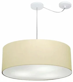 Lustre Pendente Cilíndrico Com Desvio Bege MJ-4266 Para Mesa de Jantar e Estar