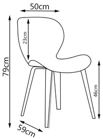 Kit 6 Cadeiras Decorativas de Escritório Recepção GranClass PU SintéticoPreto G56 - Gran Belo