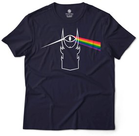 Camiseta Unissex Olho Sauron Prisma Cores Senhor dos Anéis - Azul Marinho - GG