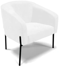 Poltrona PĂ© de Ferro Preto Sala de Estar Stella Corano D03 - D'Rossi - Branco