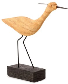 Escultura Pássaro em Poliresina Bege – 24x22cm