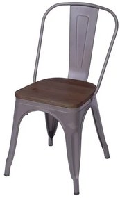 Cadeira Iron com Assento em Madeira cor Bronze - 59147 Sun House