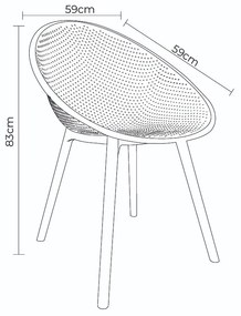 Kit 4 Cadeiras Área Externa de PP Marina com Base Desmontável Fendi G56 - Gran Belo