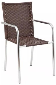 Cadeira Para Jardim Alumínio E Fibra Sintética Empilhável