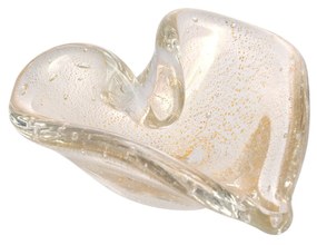 Coração Porta Objetos em Murano c/ Ouro - Cristal Transparente  Cristal Transparente