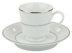 Xícara Café Com Pires 60Ml Porcelana Schmidt - Dec. Renda Branca 0163