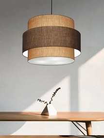 Lustre Para Sala de Jantar Vivare Md-4395 Cúpula em Tecido 55cm